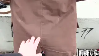 European Teen Gives POV Blowjob Outside