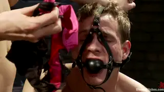Dominant MILF Pegs a Gagged Sub Until He Squirts