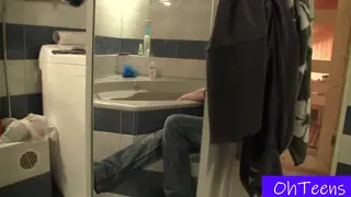 Blonde Teen Shares First-Time Shower Sex With Roommate