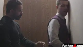 Priest Dominates Twink With Bareback Doggystyle