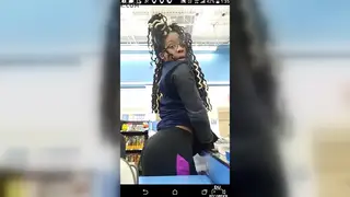Teen Cashier with Huge Curves Services BBC in Interracial Clip
