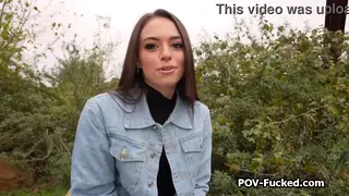 Stranger Picks Up Petite Brunette for POV Doggystyle
