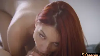 Voluptuous Redhead Worships a Thick Cock With Deep Throat