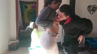Curvy Latina Step Sister Rides Stepbrother Hard in Dorm Room