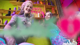 Inked Lesbians Stretch Each Other with Huge Toys