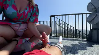 Blonde BBW Rides POV Outdoors Until Creampie