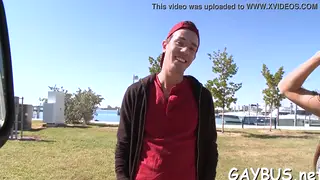 Blindfolded Guy Takes a Deep Throat from a Muscular Black Stud