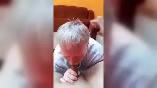 Mature Bear Swallows Every Drop After a Deep Blowjob