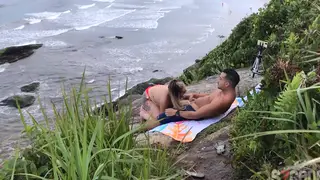 Blonde Latina Takes Anal on a Public Beach