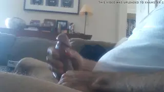Stepdad Strokes His Thick Cock in Secret