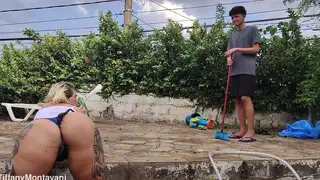 Stepmom Endures Poolside Fisting and Anal Gaping
