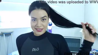 Petite Latina Shows Off Her Curves in a Hospital Setting
