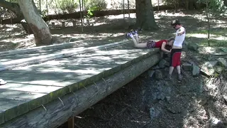 Blonde Gives a Sloppy Outdoor Blowjob and Swallows on a Hiking Trail