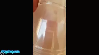 Solo Guy Milks Thick Cumshot With Clear Fleshlight Toy