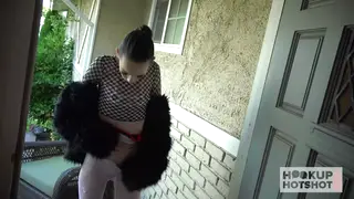 Petite Brunette Takes Rough Pounding and Facial Finish