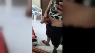 Solo Guy Strokes and Sucks His Own Cock at Home
