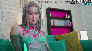 Tattooed European Explores Anal Play With Toys in Lingerie