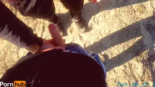 European MILF Flashes Cum-Soaked Panties Outdoors