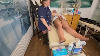 BBW Nurse Dominates Petite Patient in Medical Femdom Exam