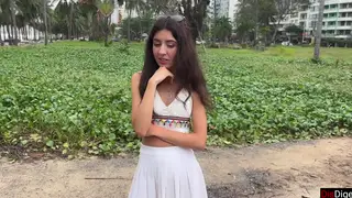 Petite Brunette Picked Up Outdoors Gets Rough Hotel Sex