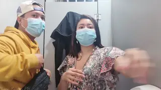 Asian Couple Explores Public Bathroom Creampie