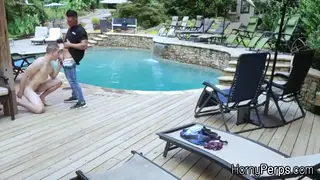 Uniformed Guard Rims and Deepthroats Trespasser Poolside