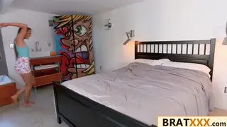 Petite Brunette Handles Massive Cock Outdoors and in Bedroom