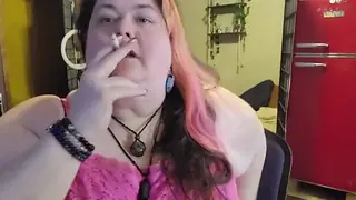 Voluptuous BBW Lights Up and Teases Her Heavy Arms
