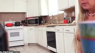 Busty Blonde Milf Delivers Sloppy Deepthroat in POV