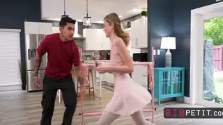 Petite Stepsister Bound to Ballet Barre