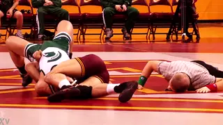Muscular Coach Dominates Wrestler on Gym Mats