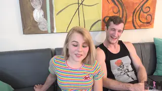 Petite Blonde Rides Hard in a Casting Couch Session