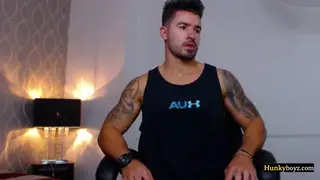 Hairy Amateur Strokes Hard Cock on Live Cam