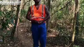 Hairy Bear Coworkers Share Outdoor Blowjob and Bareback Sex