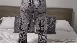 Curvy Asian Student Teases Round Ass in Solo Gym Workout