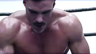 Oiled Muscle Daddy Wrecks Younger Jock in Gym