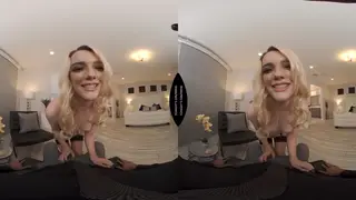 Petite Blonde Gives POV Blowjob in Hotel Lingerie