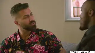 Muscular Bear and Hairy Hunk Share Interracial Bareback Passion