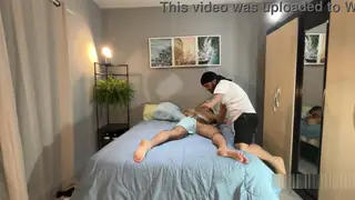 Latino Stepbrother Takes a Blowjob in Bedroom
