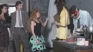 Vintage Lovers Sneak a Quickie in a Public Indoor Spot