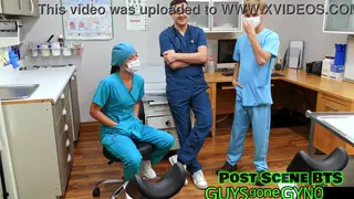 Tattooed Nurse Dominates Doctor in Latex Clinic Scene