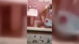 Busty Indian BBW Takes Two Cocks in Shower Doggystyle