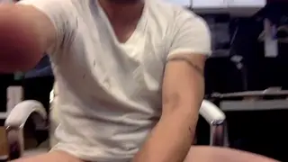 Asian Guy Sniffs Feet and Strokes While Partner Is Away