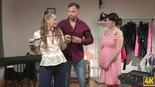 European MILF Submits to Stranger While Husband Watches