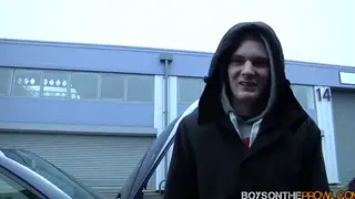 Three Twinks Share Oral Pleasure Inside a Car