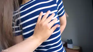 European Stepmom Orgasm in Panties During Standing Handjob