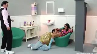 Busty Mature Actress Performs Anal Scene in Stage Parody