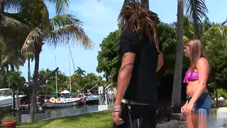 Curvy PAWG Takes BBC Outdoors in Miami