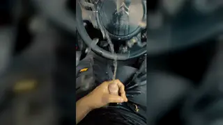 Muscular European Stud Pisses in Car on Webcam