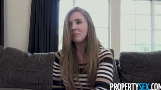Busty Hairy Agent Rides POV for a Cumshot on Her Tits